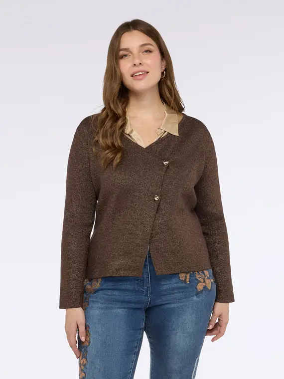 Fiorella Rubino Cardigan Donna Marrone 3894694 miniatura 3