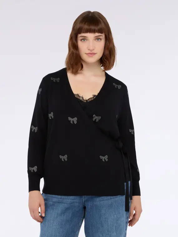 Fiorella Rubino Cardigan Donna Nero 3177074 miniatura 3