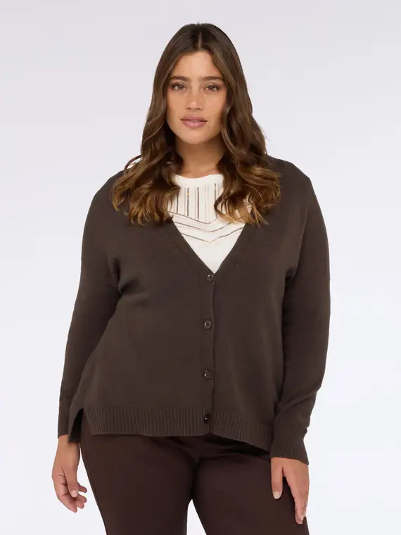 Fiorella Rubino Cardigan Donna Marrone 3177060 miniatura 3