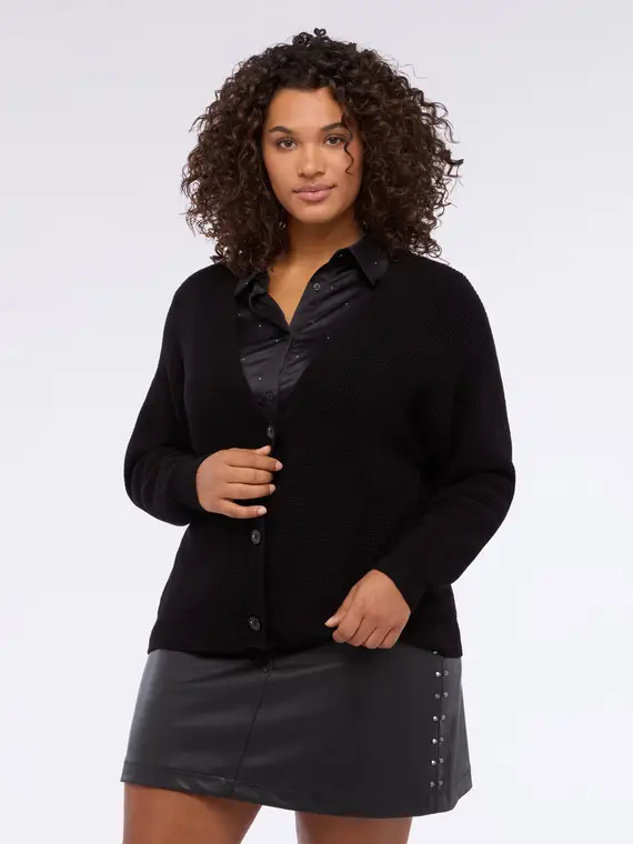 Fiorella Rubino Cardigan Donna Nero 3528988 miniatura 3