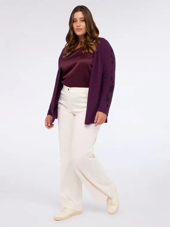Fiorella Rubino Cardigan Donna Viola 3045297 miniatura 3