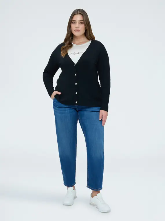 Fiorella Rubino Cardigan Donna Nero 4246399 miniatura 3