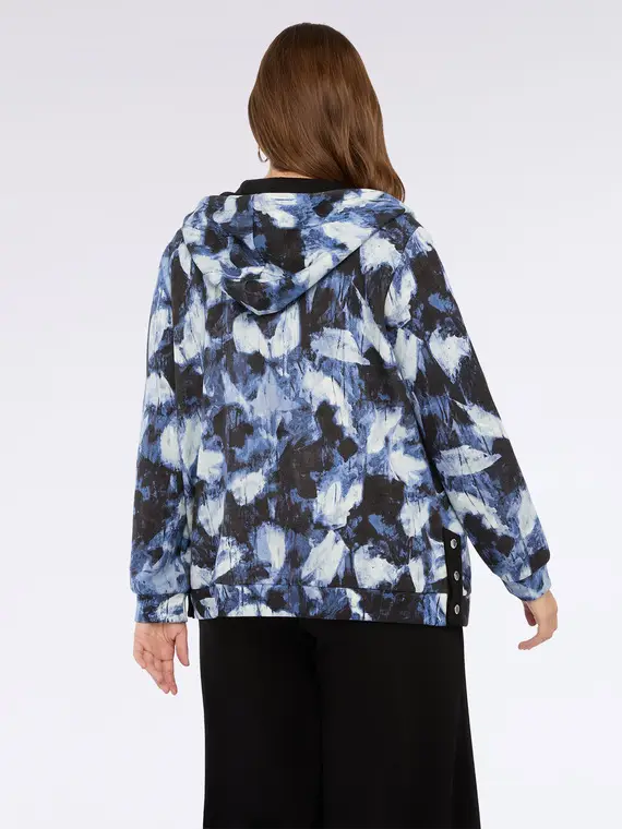 Felpa aperta con cappuccio Donna, Nero (44-46 IT) miniatura 2