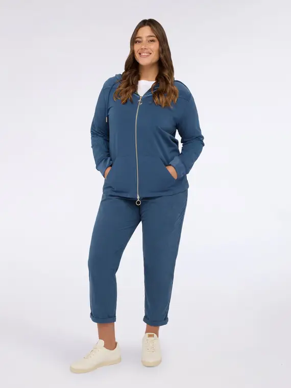 Felpa aperta con cappuccio e ricami floreali Donna, (44-46 IT)