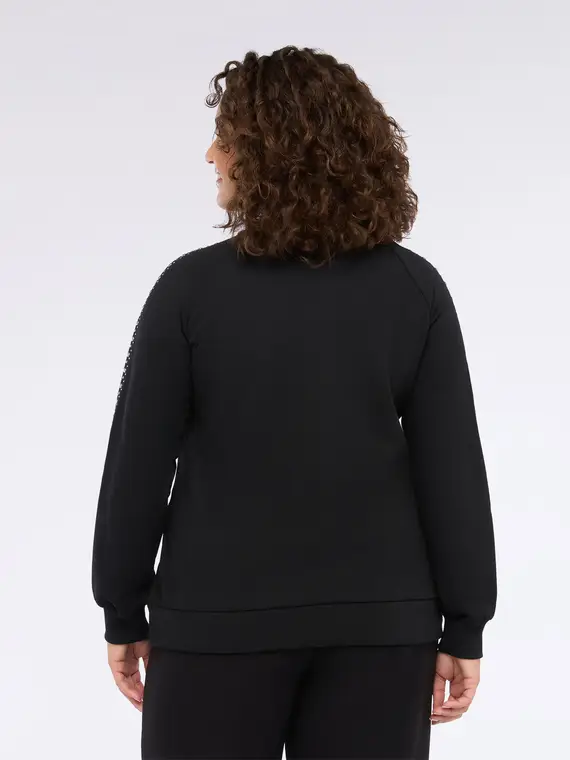 Felpa con borchie e zip Donna, Nero (44-46 IT) miniatura 2