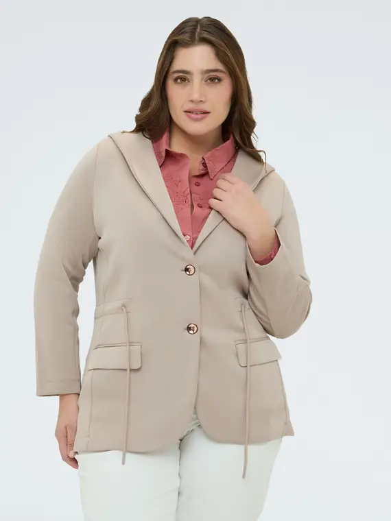 Felpa con cappuccio in scuba Donna, Grigio (60-62 IT)