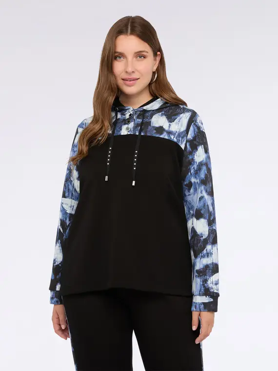 Felpa con cappuccio in scuba Donna, Nero (44-46 IT) miniatura 3