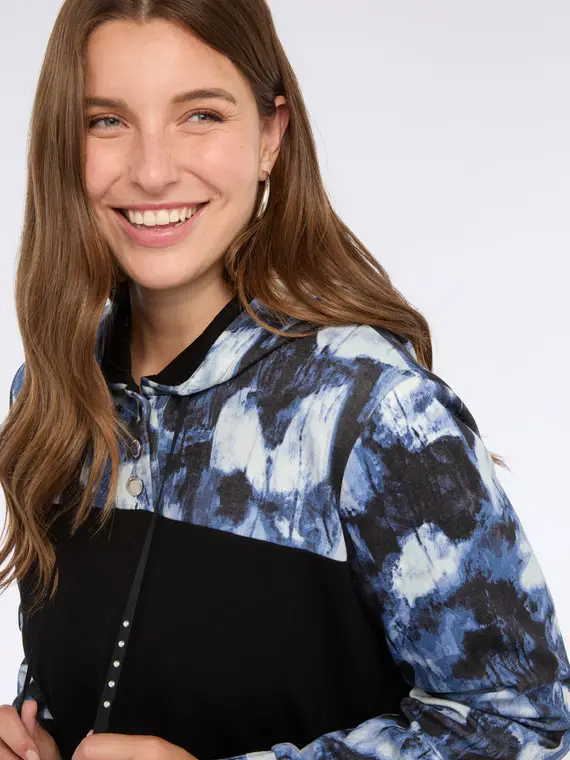 Felpa con cappuccio in scuba Donna, Nero (44-46 IT)