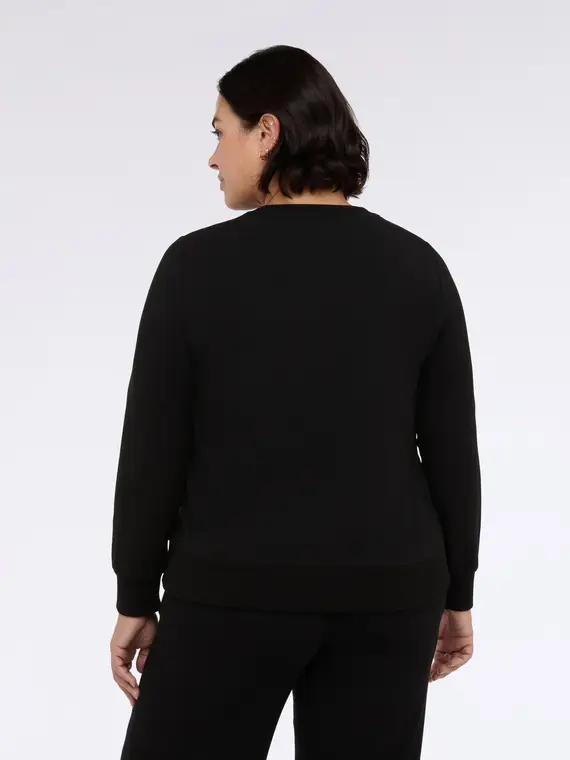 Felpa con lavorazione a rombi e perline Donna, Nero (44-46 IT) miniatura 2