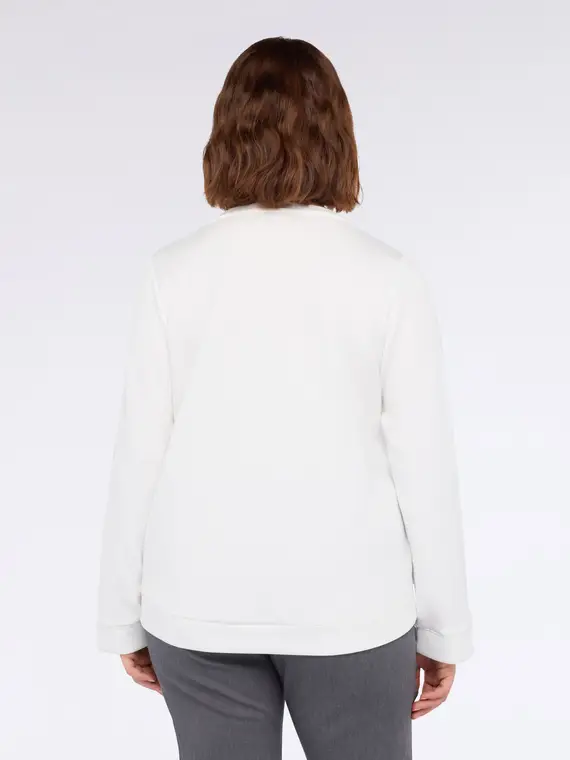 Felpa con nodo e applicazioni luminose Donna, Bianco (44-46 IT) miniatura 2