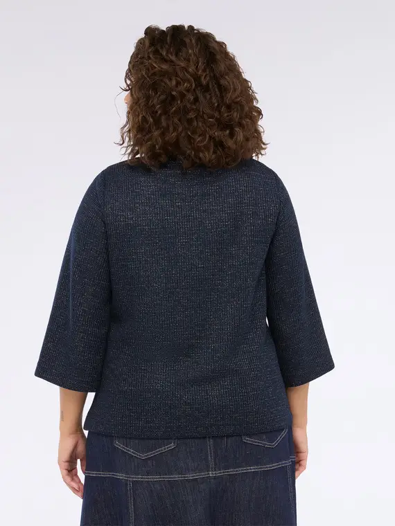 Felpa con scollo a barchetta Donna, Blu (44-46 IT) miniatura 2