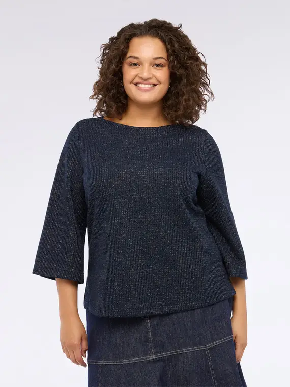 Felpa con scollo a barchetta Donna, Blu (44-46 IT)