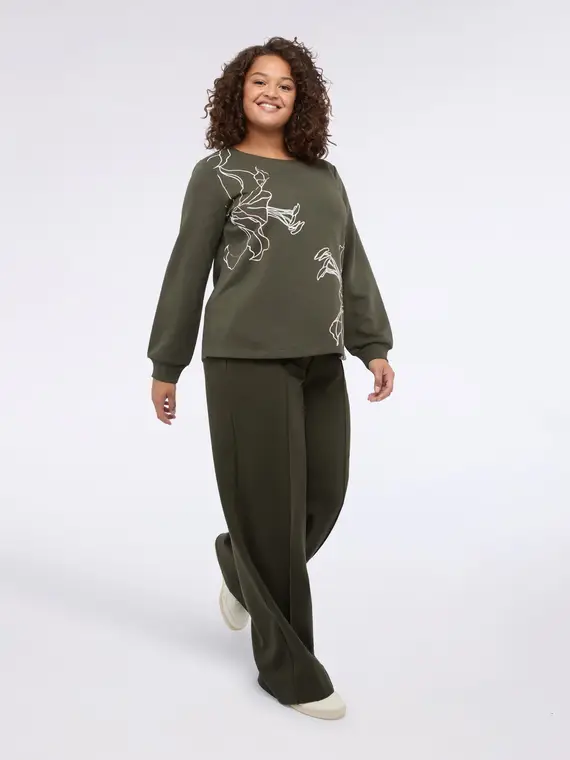 Felpa con stampa floreale Donna, (44-46 IT)