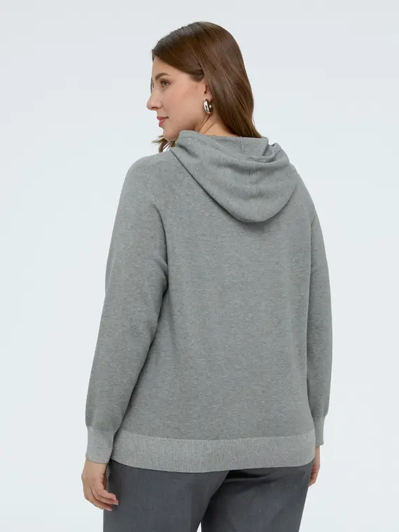 Felpa il maglia con taschino decorato Donna, Grigio (60-62 IT) miniatura 2