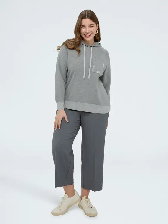 Felpa il maglia con taschino decorato Donna, Grigio (60-62 IT)