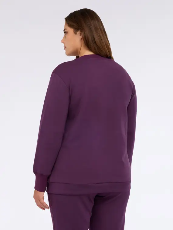 Felpa in doppio tessuto con lavorazione a trecce Donna, Viola (56-58 IT) miniatura 2