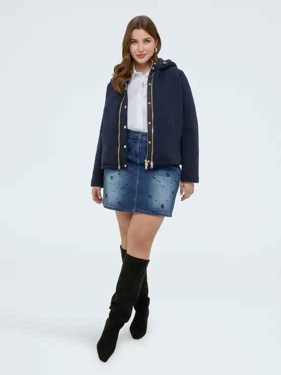 Giacca 3 in 1 in scuba Donna, Blu (58 IT)