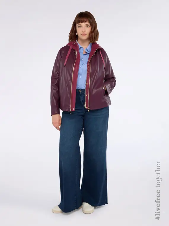 Giacca biker 3 in 1 Donna, Bordeaux (46 IT)