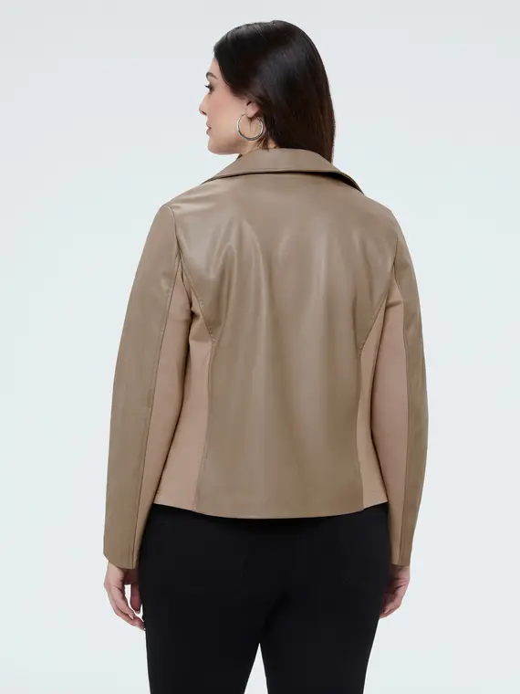 Giacca biker con inserti in tessuto stretch Donna, Grigio (58 IT) miniatura 2