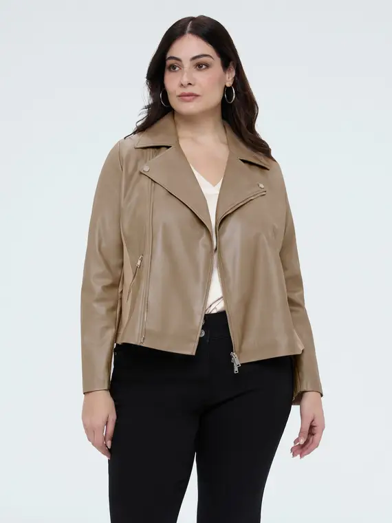 Giacca biker con inserti in tessuto stretch Donna, Grigio (58 IT) miniatura 3