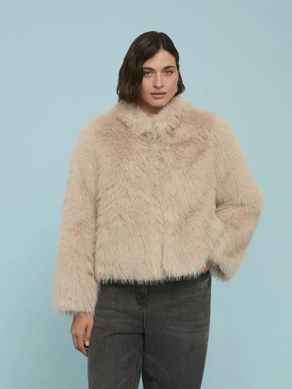 Giacca corta effetto peluche Donna, (50 IT)