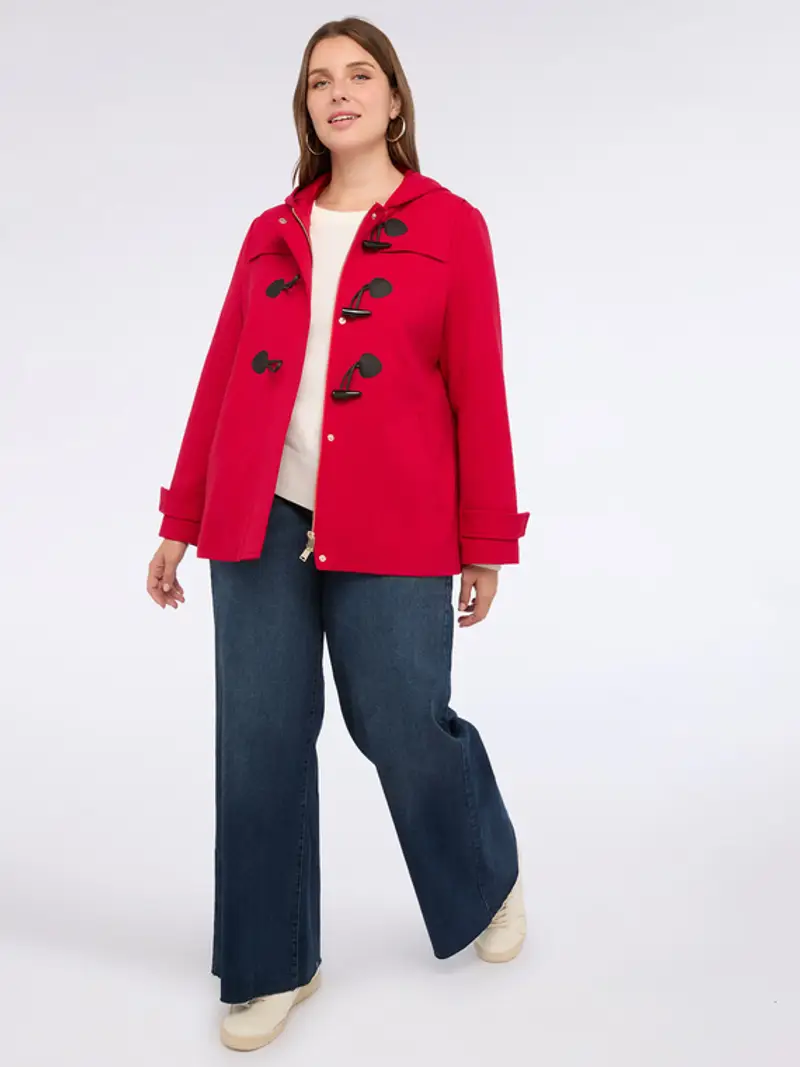 Giacca corta stile montgomery Donna, Rosso (58 IT)