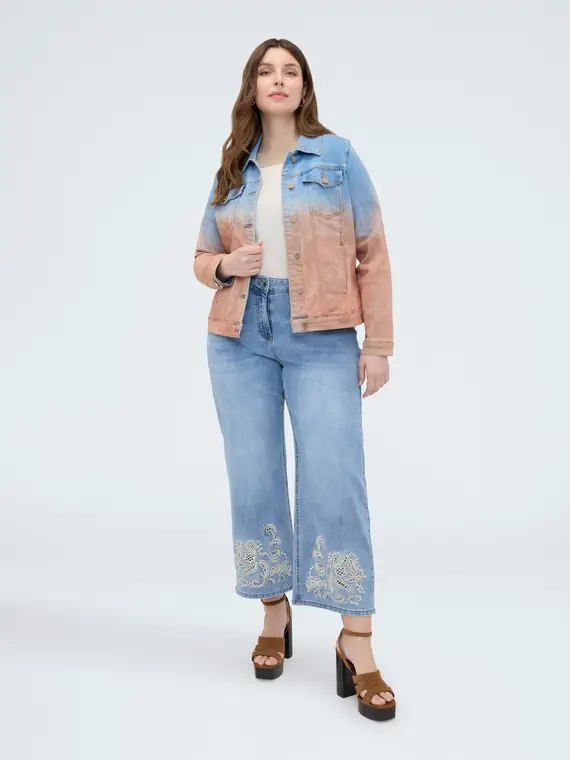 Giacca in denim dégradé Donna, Azzurro (60 IT)