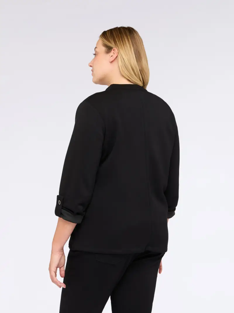 Giacca in felpa con scollo a V Donna, Nero (60-62 IT) miniatura 2