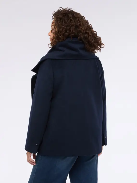 Giacca in misto lana con cappuccio Donna, Blu (46 IT) miniatura 2