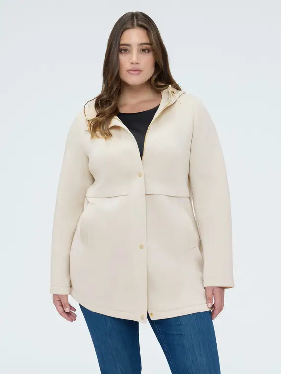 Giacca in scuba con cappuccio Donna, Bianco (60-62 IT) miniatura 3