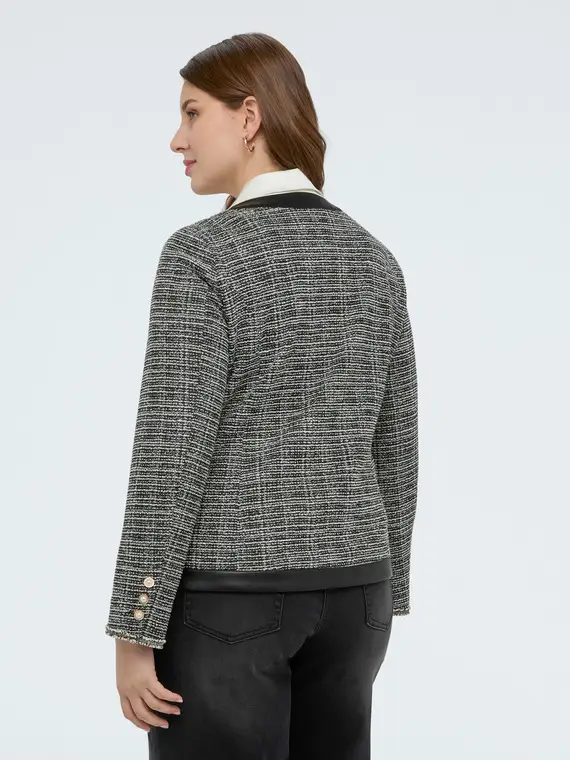 Giacca in tessuto bouclé Donna, Nero (46 IT) miniatura 2