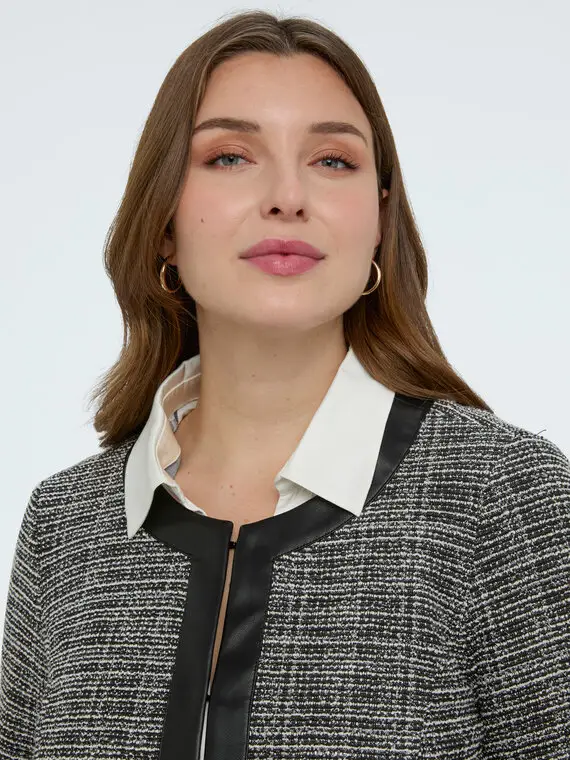 Giacca in tessuto bouclé Donna, Nero (46 IT) miniatura 3