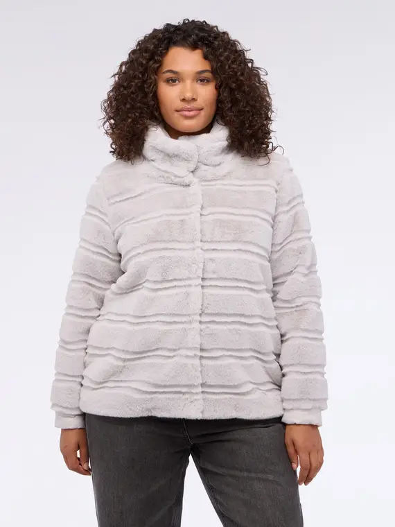 Giacca peluches con davantino staccabile Donna, Grigio (58 IT) miniatura 3