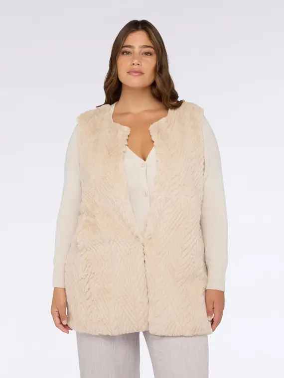 Fiorella Rubino Gilet Donna Beige 3103795 miniatura 3