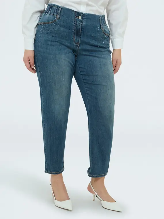 Jeans Balloon con punti luce Donna, Blu (58 IT)