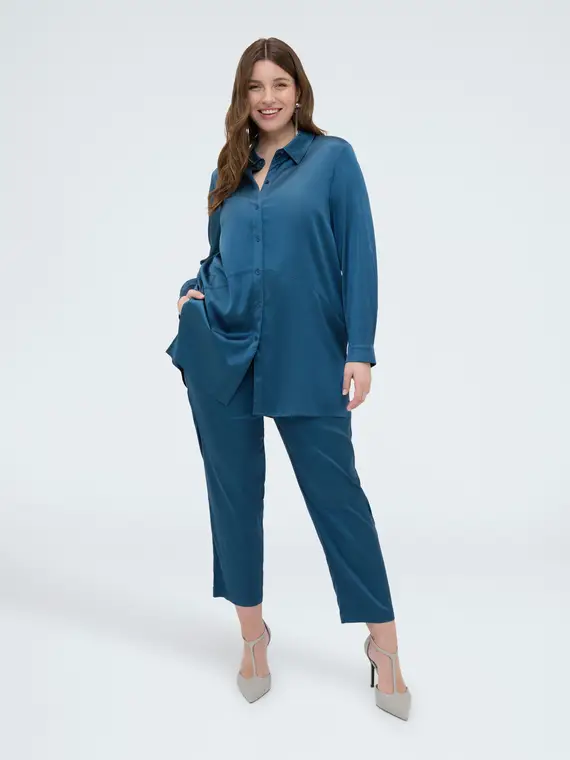 Joggers in raso stretch Donna, Ottanio (44-46 IT) miniatura 3