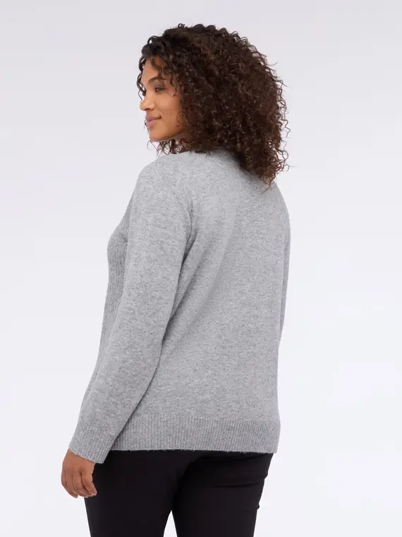Maglia a treccine con ricami strass Donna, Grigio (60-62 IT) miniatura 2