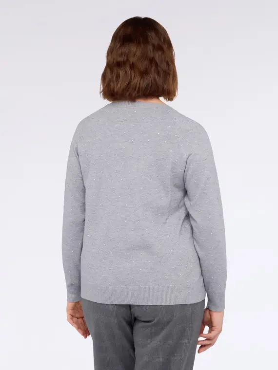 Maglia con applicazioni brillanti Donna, Grigio (44-46 IT) miniatura 2