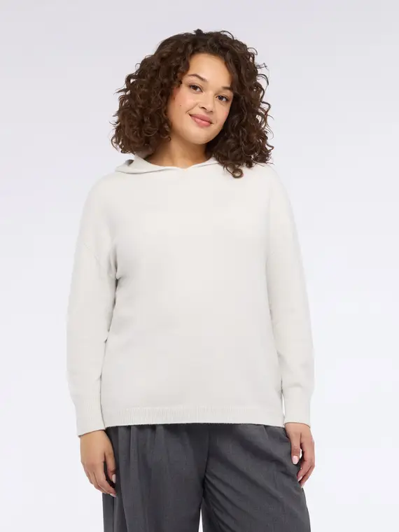 Maglia con cappuccio in misto viscosa Donna miniatura 3