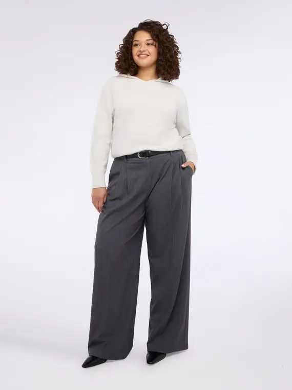 Maglia con cappuccio in misto viscosa Donna