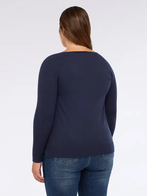 Maglia con dettagli cut-out Donna, Blu (44-46 IT) miniatura 2