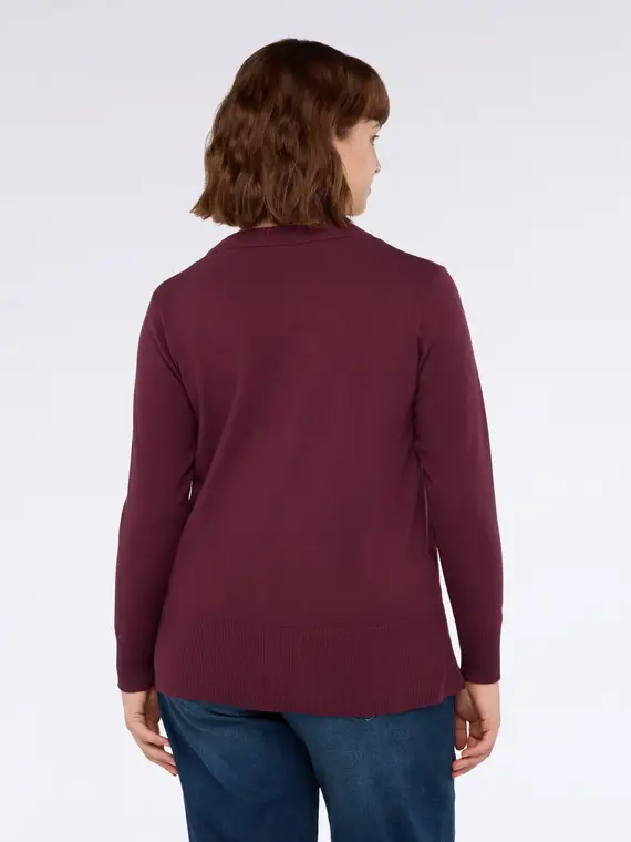 Maglia con dettagli cut out sul girocollo Donna, Bordeaux (44-46 IT) miniatura 2