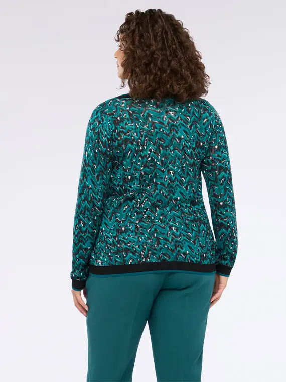 Maglia con stampa astratta Donna, Ottanio (44-46 IT) miniatura 2