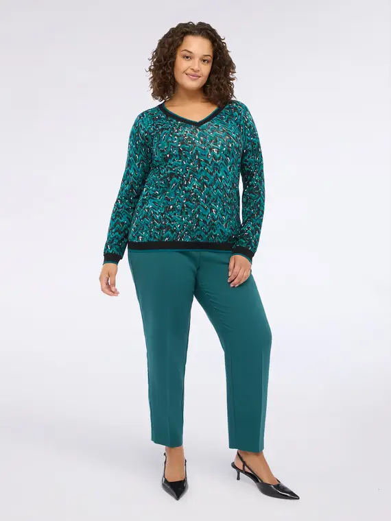 Maglia con stampa astratta Donna, Ottanio (44-46 IT)