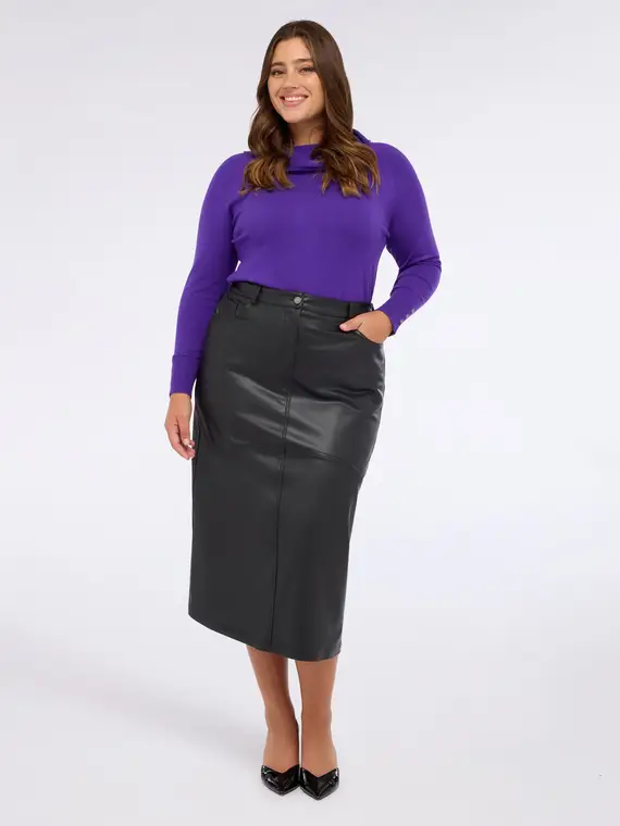 Maglia dolcevita con bottoni sui polsini Donna, Viola (44-46 IT) miniatura 3