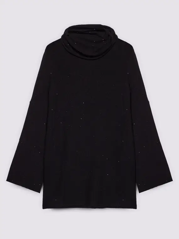 Maglia dolcevita con micro paillettes Donna