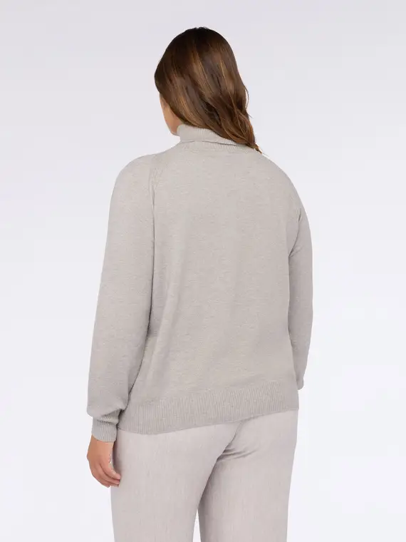 Maglia dolcevita misto viscosa Donna, Grigio miniatura 2