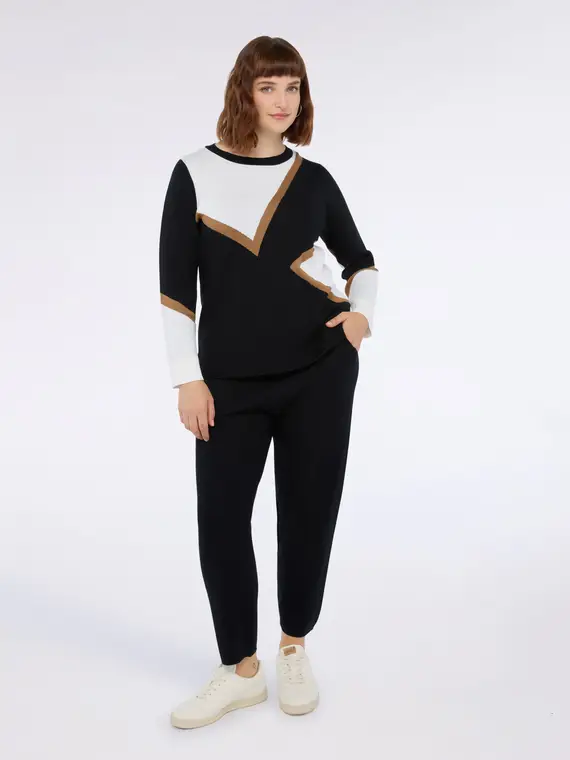 Maglia girocollo color block Donna, (56-58 IT) miniatura 2