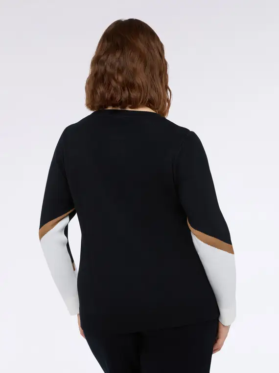 Maglia girocollo color block Donna, (56-58 IT) miniatura 3