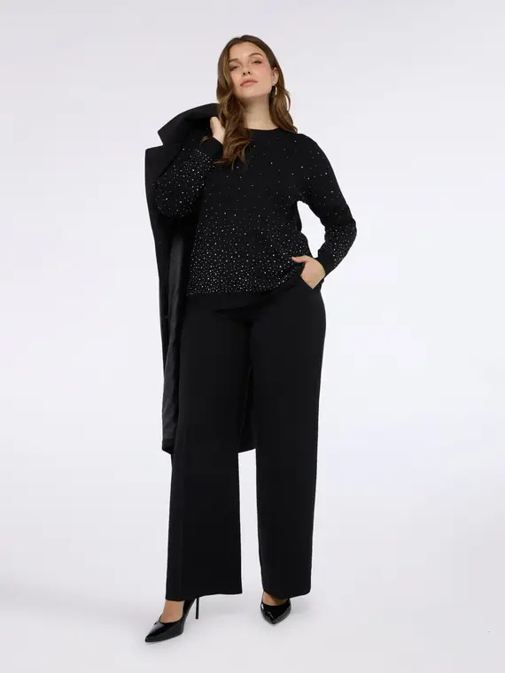 Maglia girocollo con applicazioni luminose Donna, (44-46 IT)